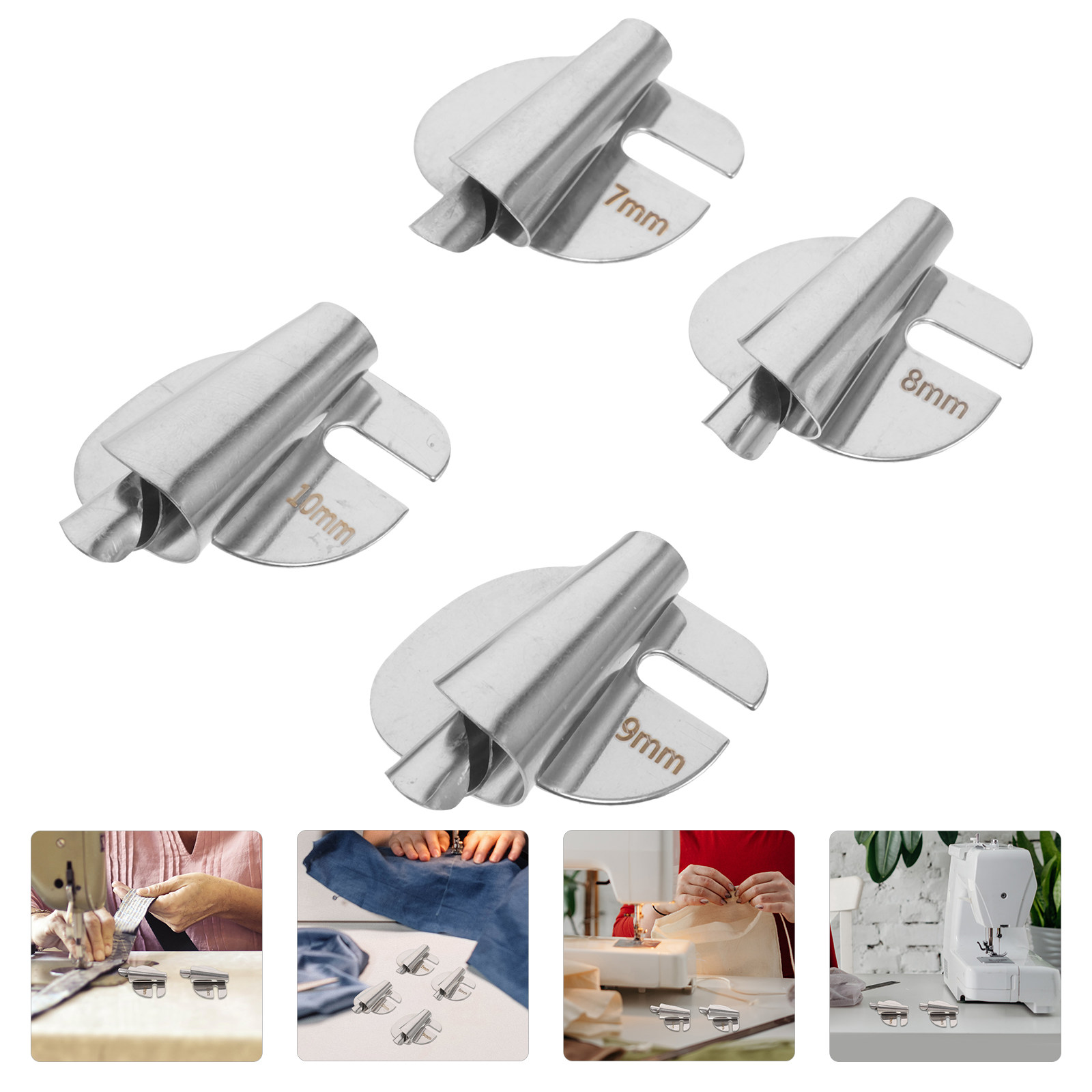Sewing Roll - 4Pcs Sewing Machine Hemmer Feet Metal