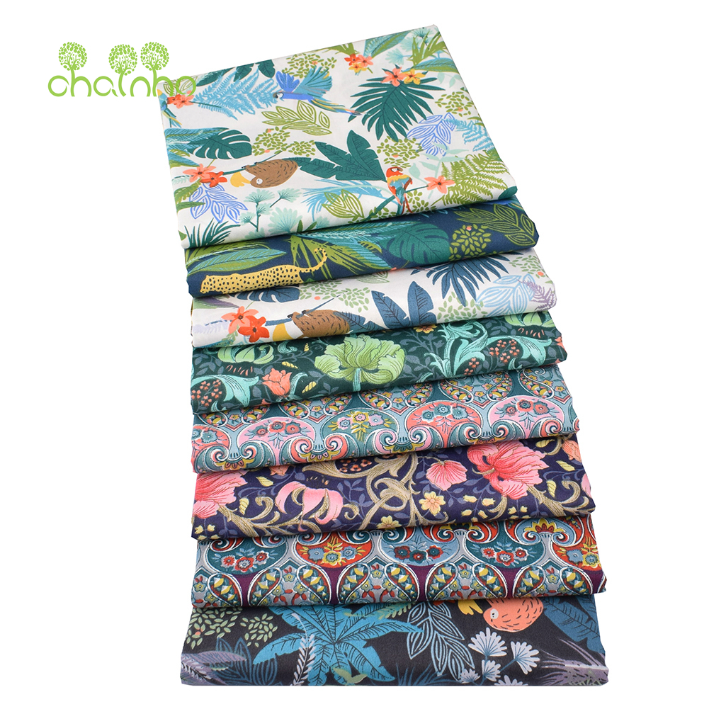 Sewing In Textile - Chainho,Printed Twill Cotton Fabric,Cartoon Jungel,DIY Sewing