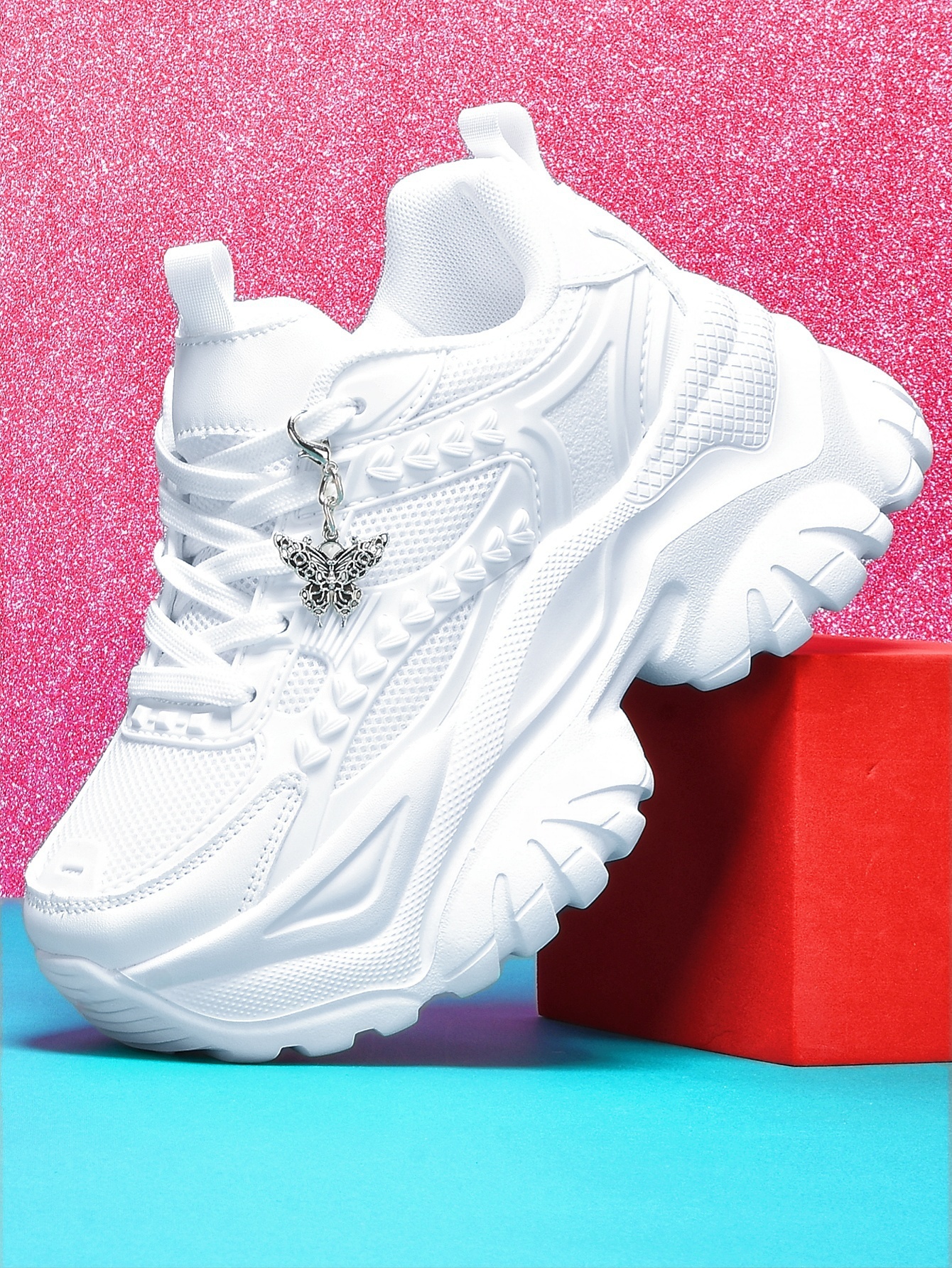 Sewing Technology - Women's Lightweight 7cm Height-Increasing White Platform