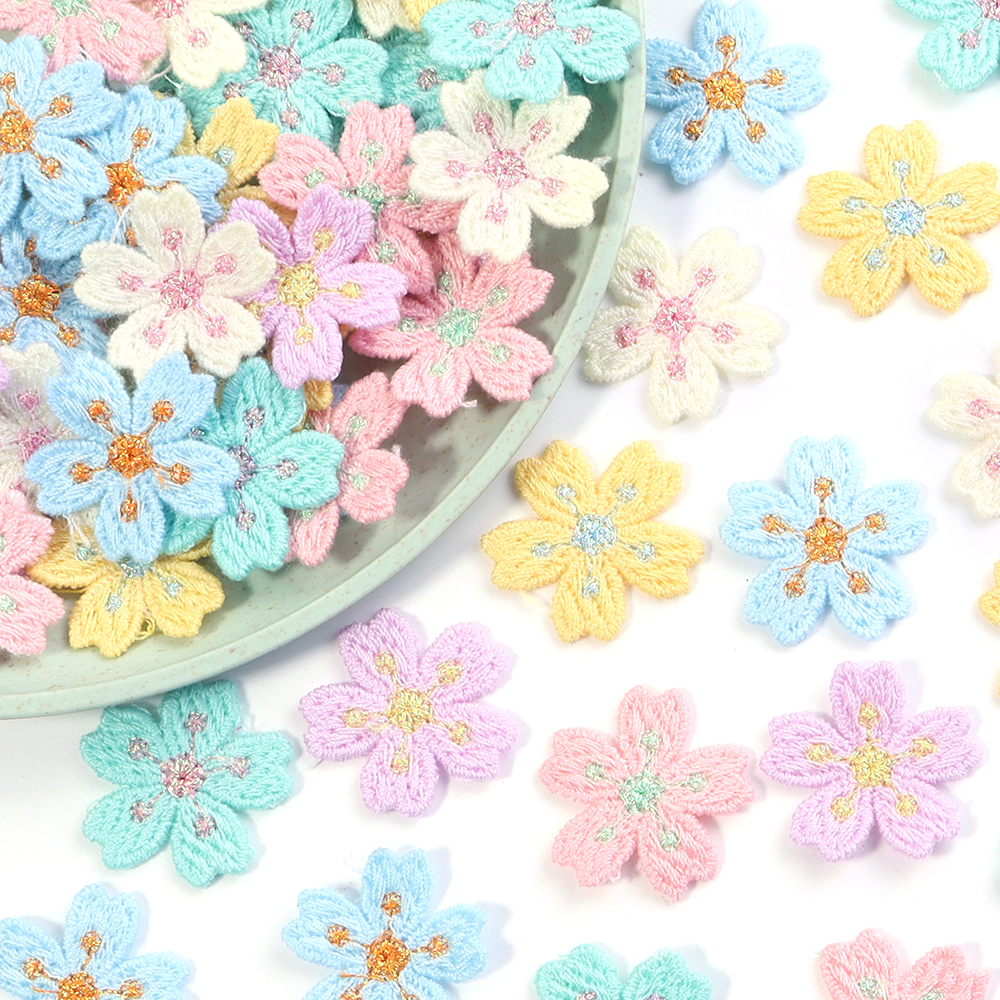 Sewing Production - 20pcs/lot Colorful 2.4cm Embroidery Flower Appliques