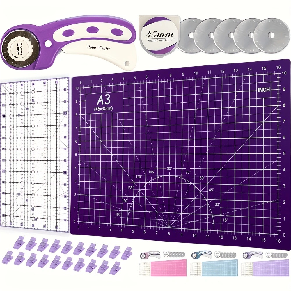Rotary Cutter Set with A3 Cutt - Quilting Ruler Square recension och pris