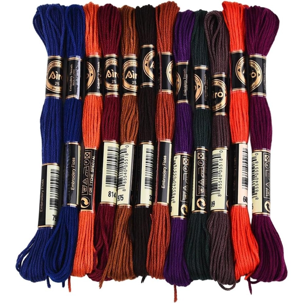 12 Skeins 6 Strands Hand Varie - Embroidery Floss Thread recension och pris