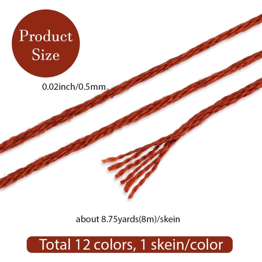 12 Skeins 6 Strands Hand Varie - Embroidery Floss Thread recension och pris