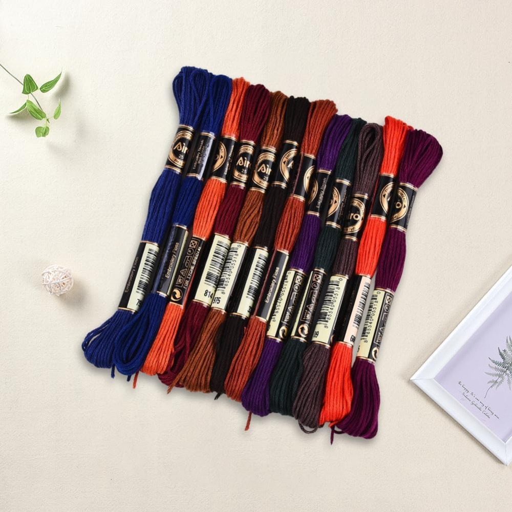12 Skeins 6 Strands Hand Varie - Embroidery Floss Thread recension och pris