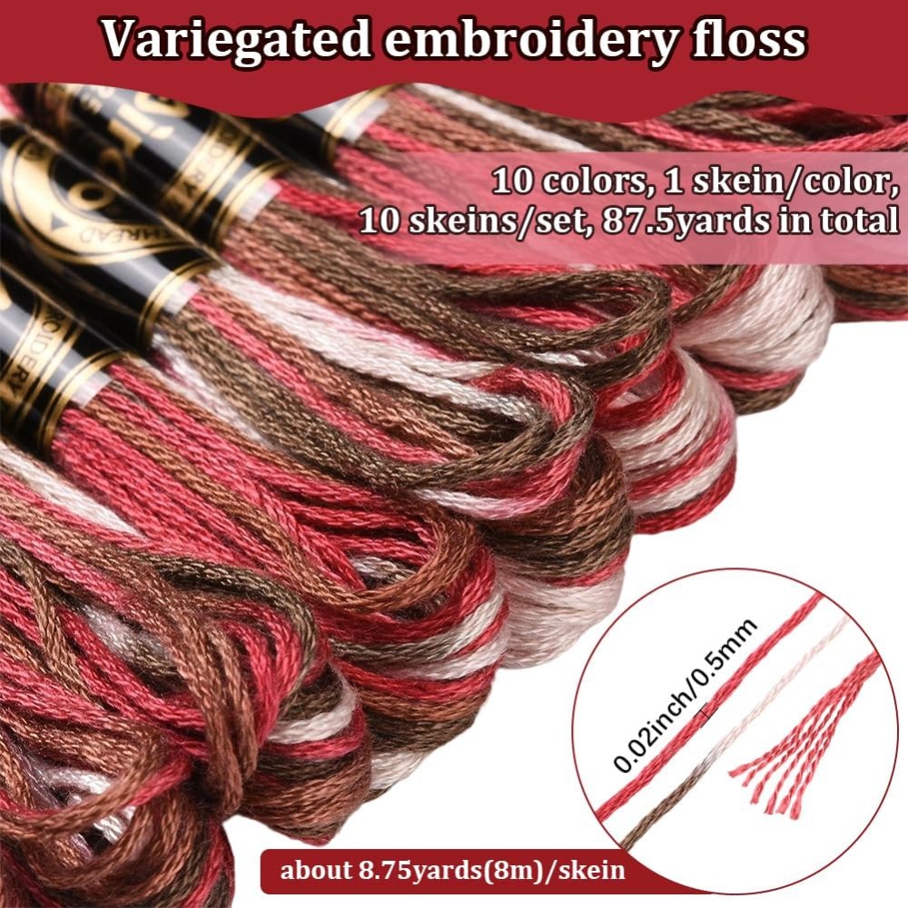 10 Skeins 6 Strands Red Embroi - Embroidery Floss Thread recension och pris