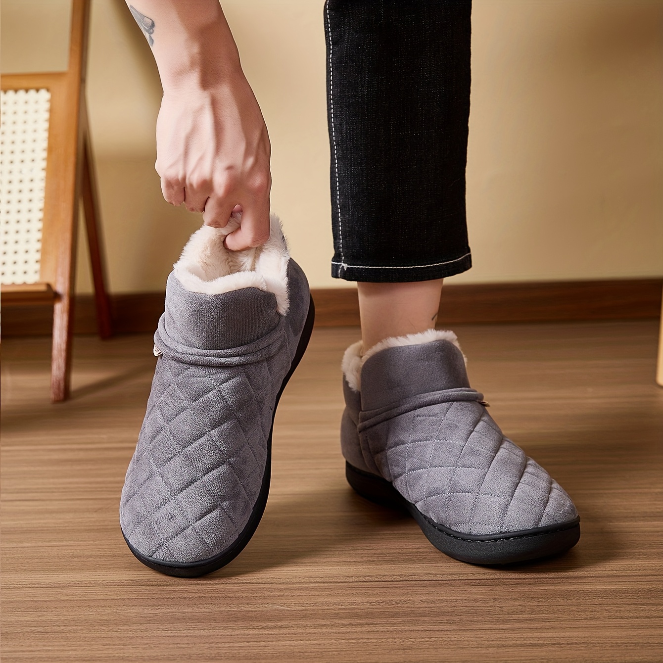 Winter Warm Plush Slippers Men - Sewing Fleece recension och pris