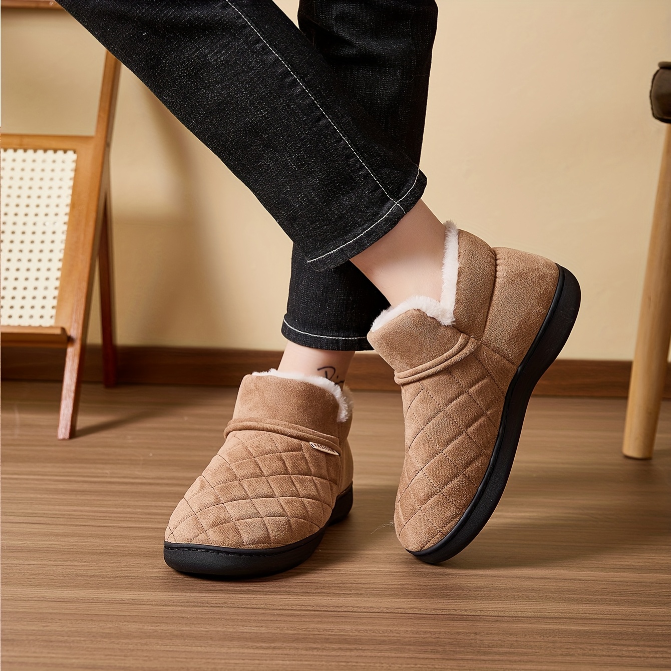 Winter Warm Plush Slippers Men - Sewing Fleece recension och pris