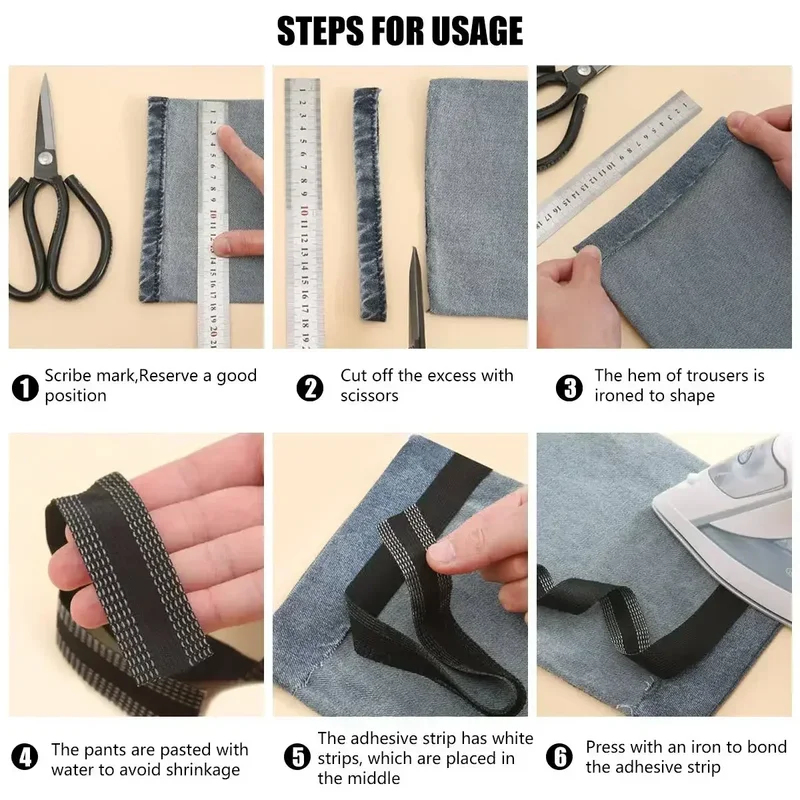 2/5/10m Pants Edge Shorten Sel - Interfacing Iron On recension och pris