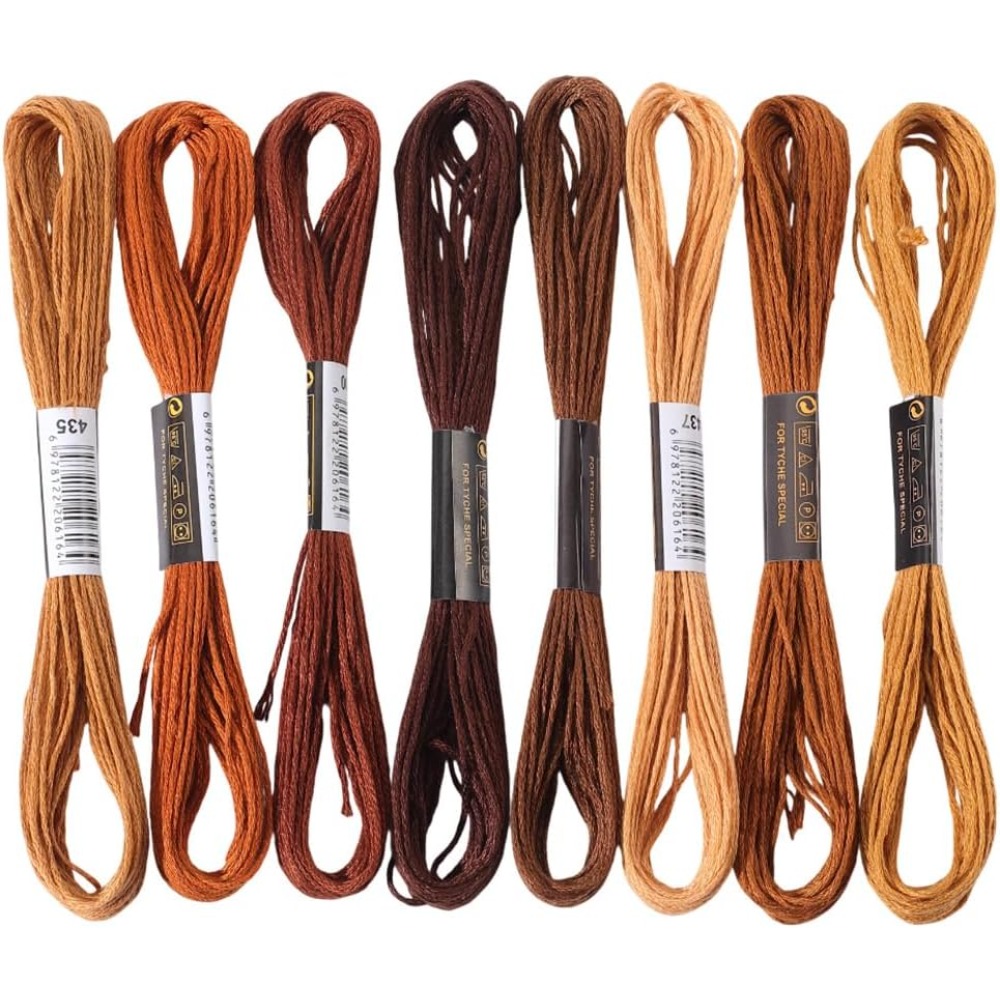 8 Skeins 6 Strands Brown Embro - Embroidery Floss Thread recension och pris