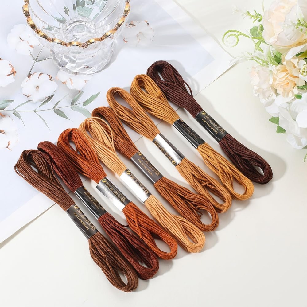 8 Skeins 6 Strands Brown Embro - Embroidery Floss Thread recension och pris