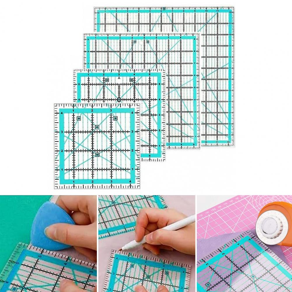 4Pcs Acrylic Quilting Ruler 4. - Quilting Ruler Square recension och pris