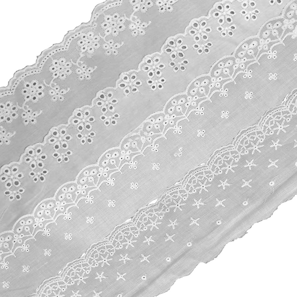 Embroidery White Lace Fabric C - Sewing Eyelet Fabric recension och pris