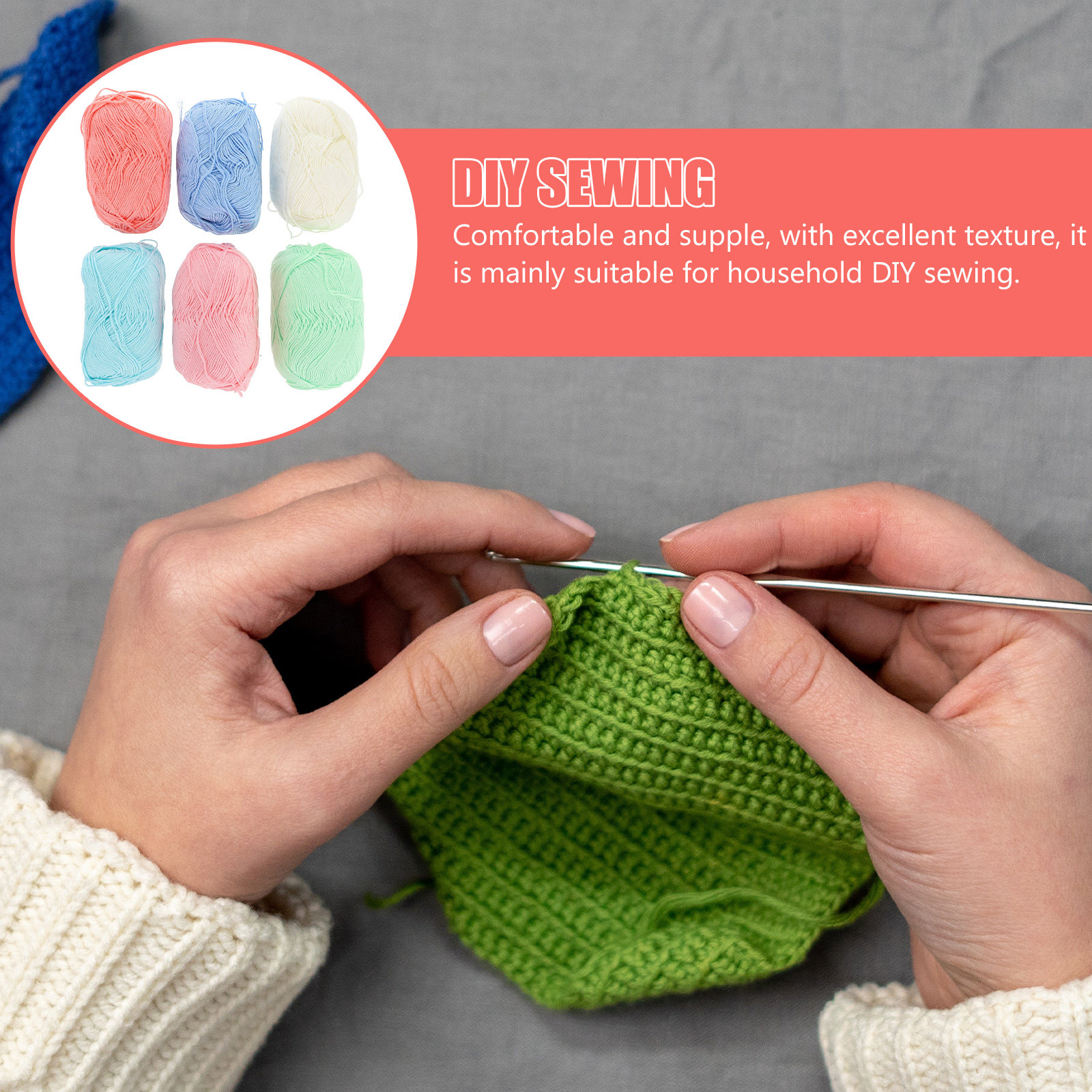 6 Rolls Crochet Yarn Lace Cott - Sewing Roll recension och pris