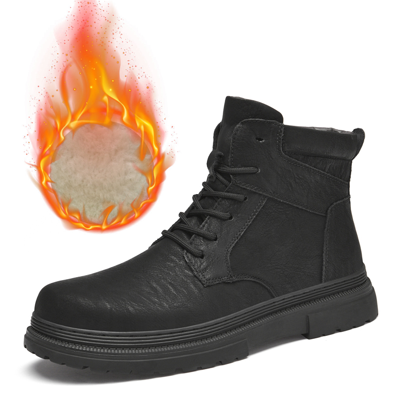 Warm Winter Men Leather Shoes  - Sewing Latex recension och pris