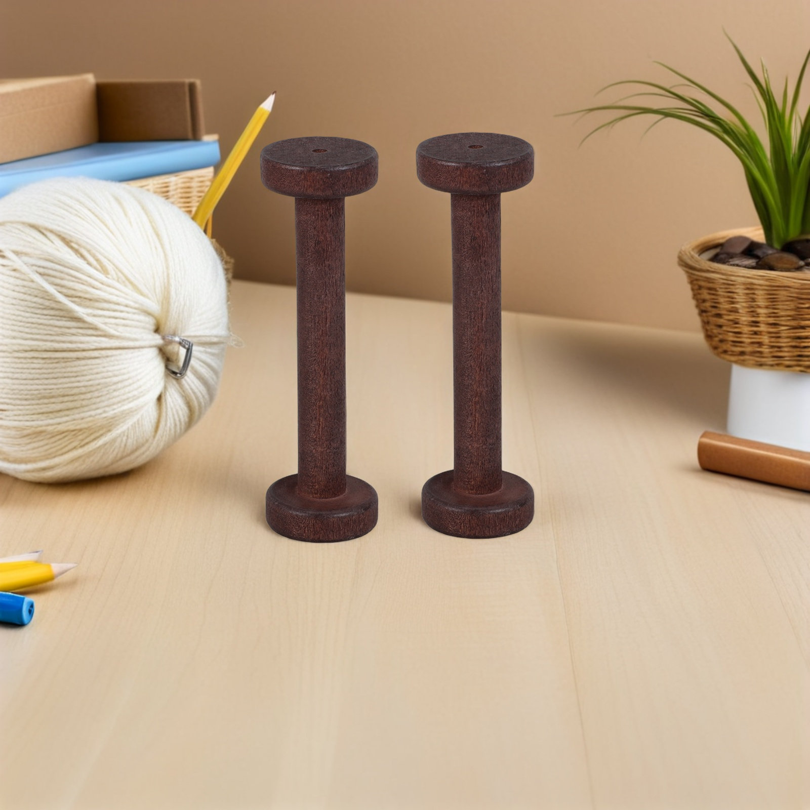 5Pcs Handpolished Wooden Spool - Sewing In Textile recension och pris