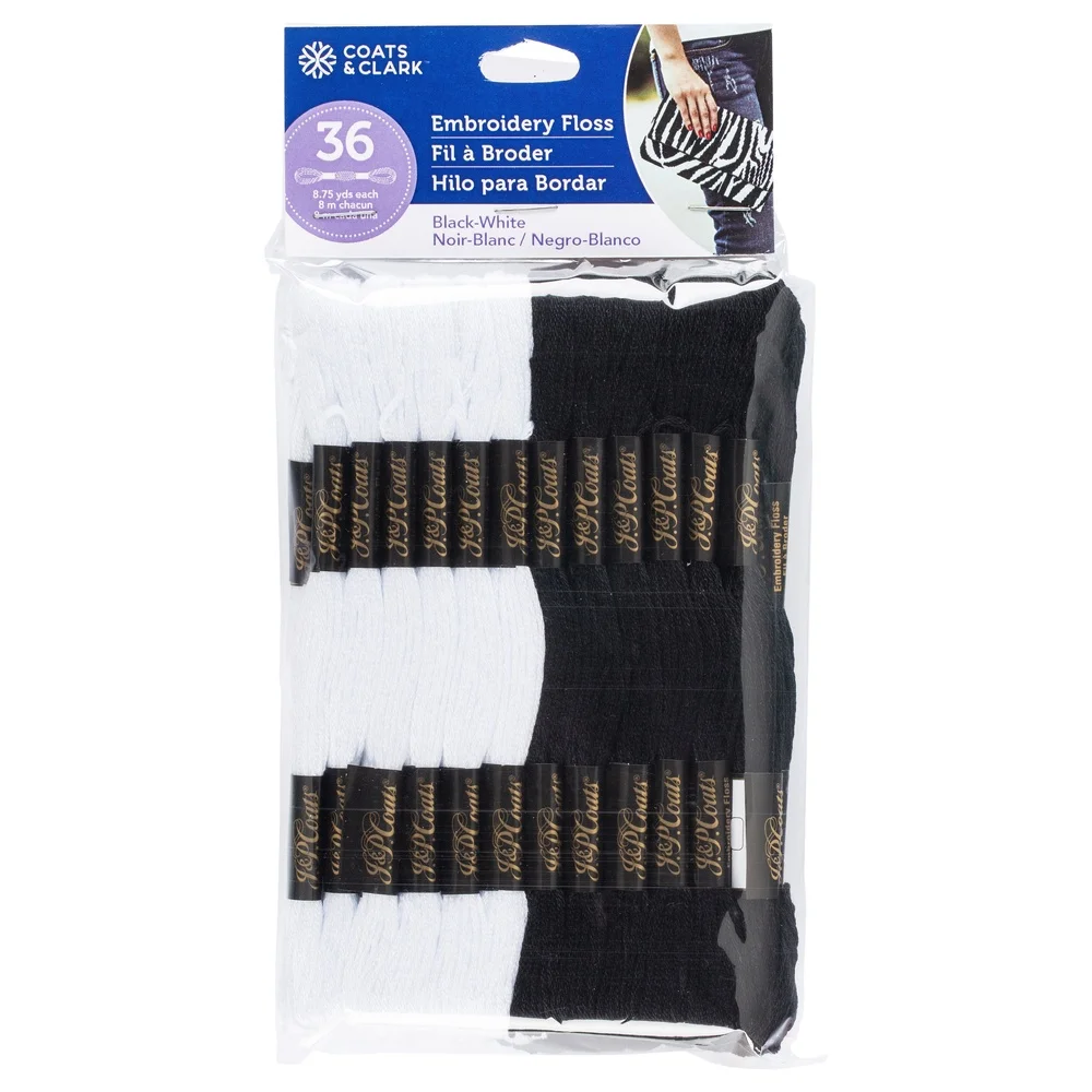 36 Skeins Black White Embroide - Embroidery Floss Thread recension och pris