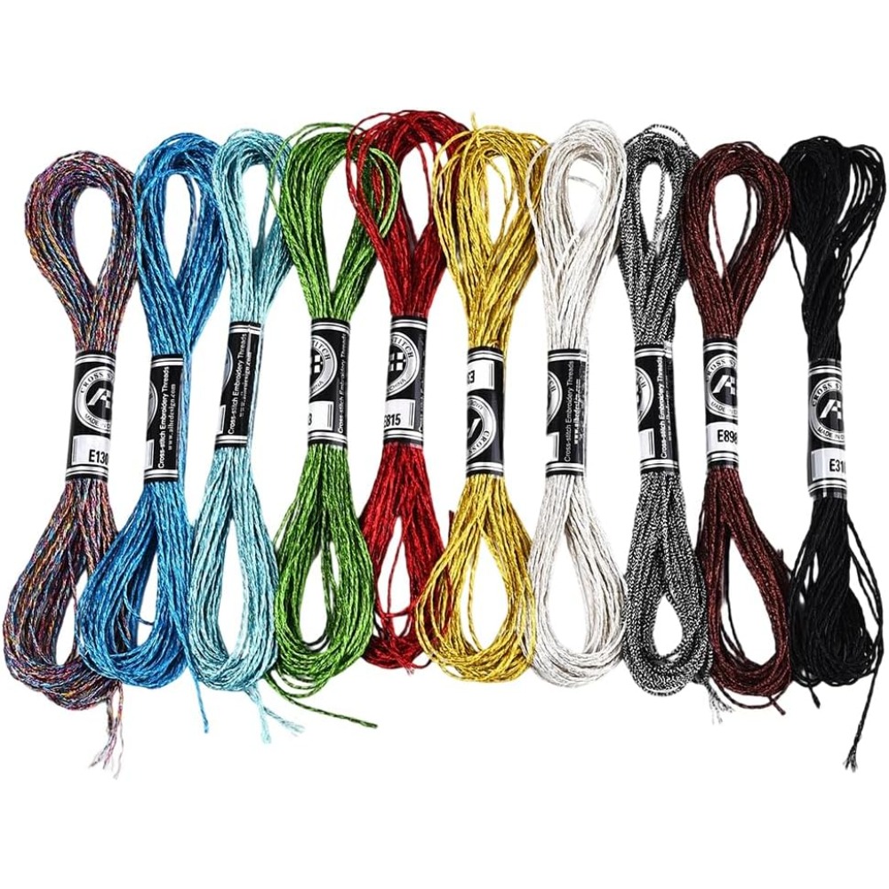 10 Skeins 10 Colors Metallic E - Embroidery Floss Thread recension och pris