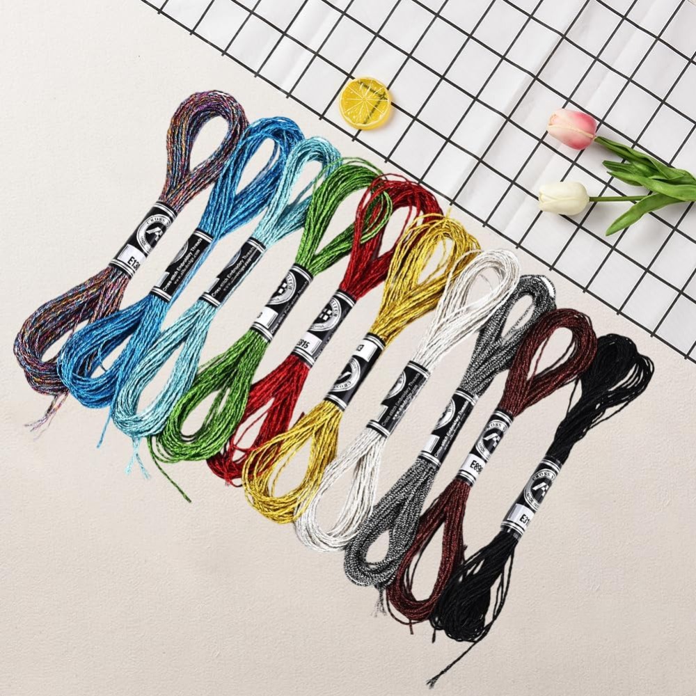 10 Skeins 10 Colors Metallic E - Embroidery Floss Thread recension och pris