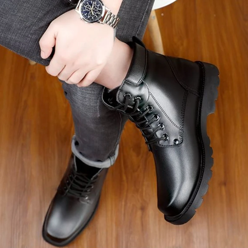 ​Men's Winter Genuine Leather  - Sewing Fleece recension och pris